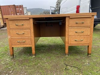 Antique Oak Teachers Desk