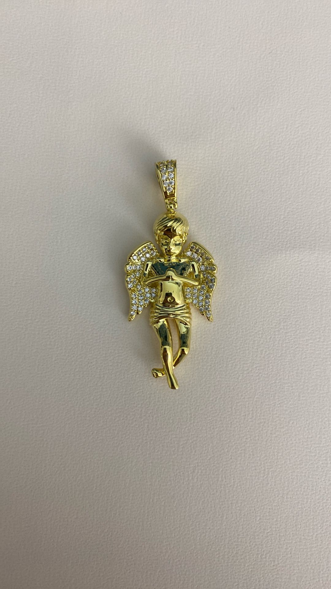 Gold, plated, angel charm/pendant