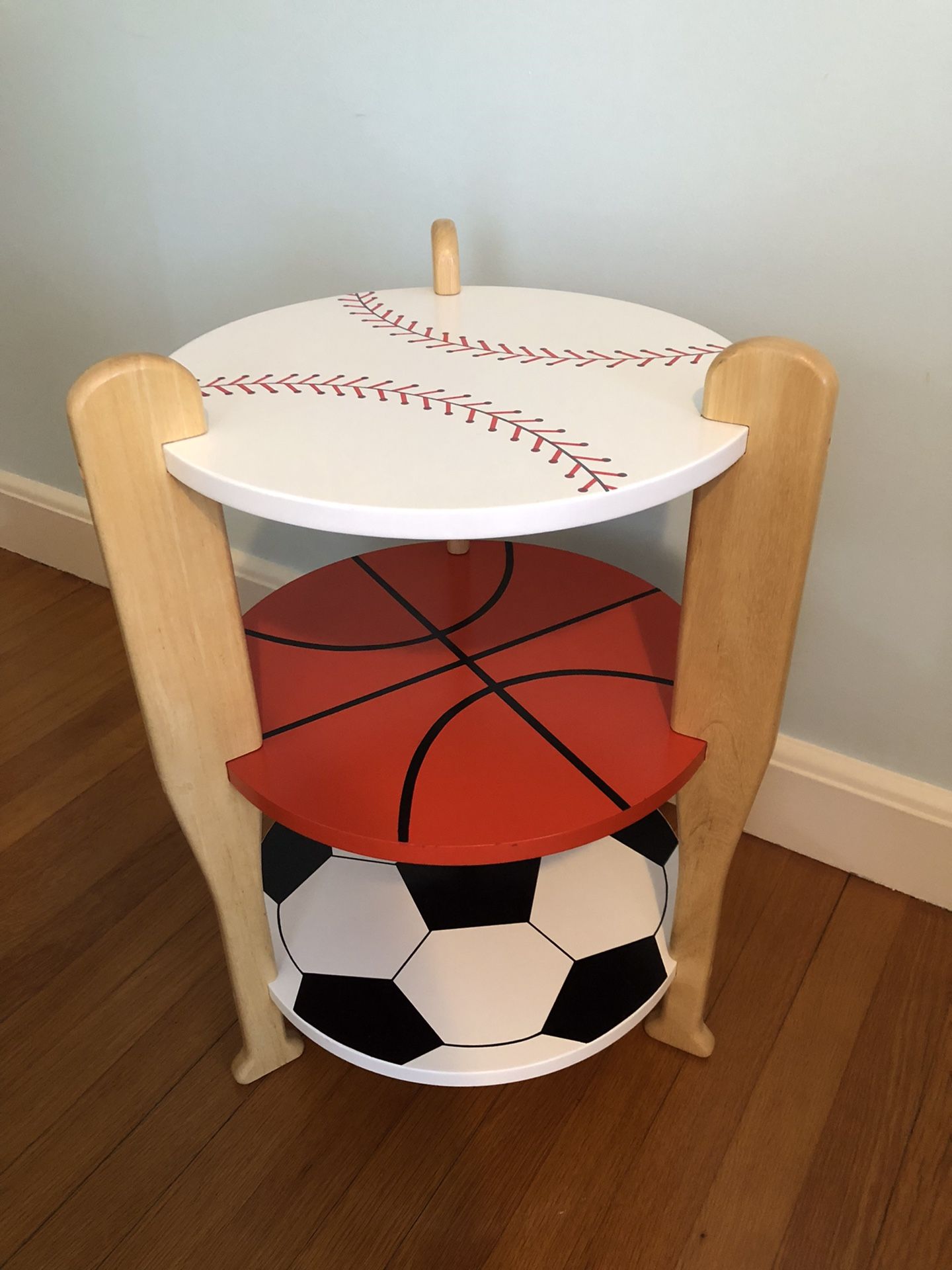 Unique And Fun Sports-Themed Side Table (Excellent Condition)