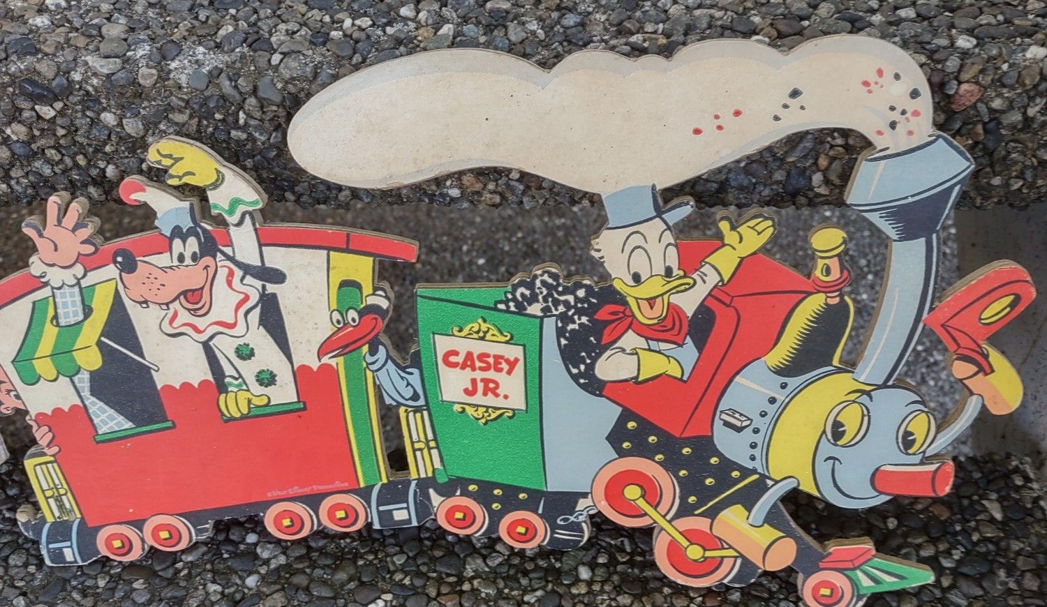 Vintage Disney Cardboard Train Wall Art