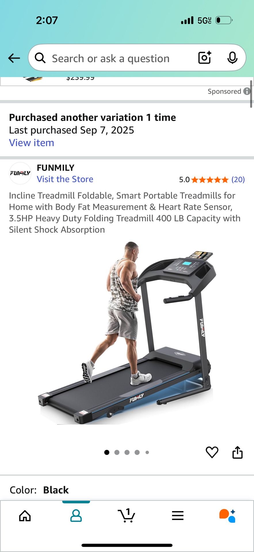 Funmily Treadmill Used Only Once 