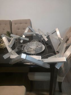 Modern LED Chandelier Light Fixture Silver