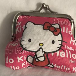 Hello kitty coin purse Hello Kitty  graphics kiss lock closures pink.
