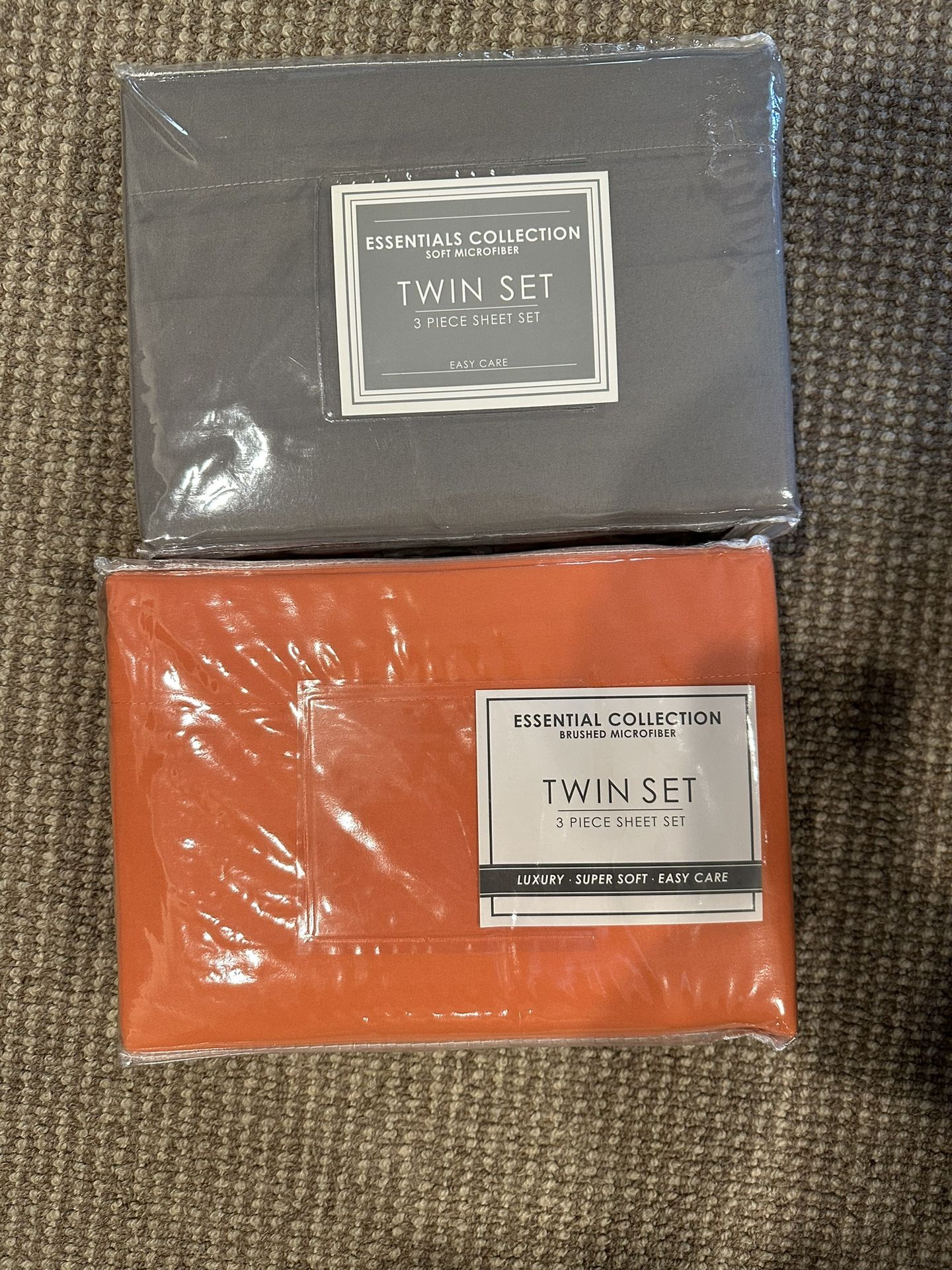 2 Sets of Twin Sheets Gray Set, Orange Set Brand New