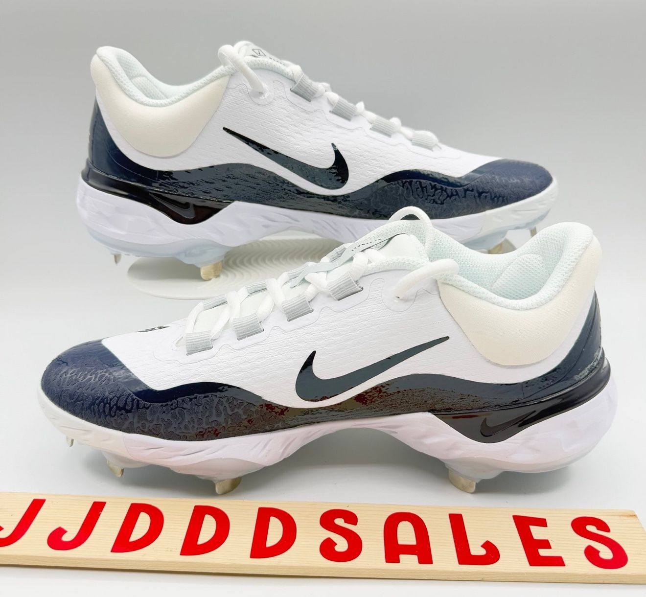 Nike Alpha Huarache Elite 4 White Navy Baseball Cleats DR6851-101 Men’s Sz 8 Nike Alpha Huarache Elite 4 White Navy Baseball Cleats  main image 2