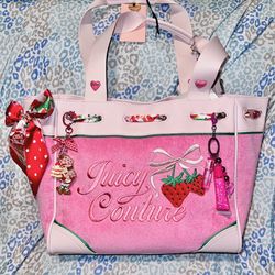 New Pink Juicy Couture Purse Strawberry Shortcake Custom Daydreamer Tote Bag