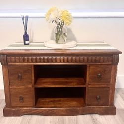 Solid Wood TV Console  Hand crafted 🌟 Please Read Description