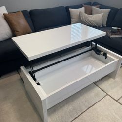 White Coffee Table With Storage