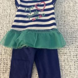 Striped Dress with Leggings for dolls