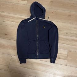 small navy blue polo ralph lauren zip up 