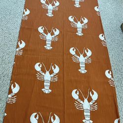 New Beautiful Designer  Lobster fabric panel drape 3ft x 7ft