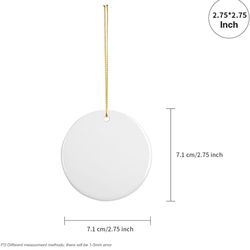 PYD Life 100 PCS Sublimation Ceramic Ornaments Bulk 2.75 Inch Round Blank Ornaments with Gold String for Crafting DIY Personalized Christmas Home Deco