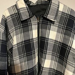 White Plaid Winter Jacket