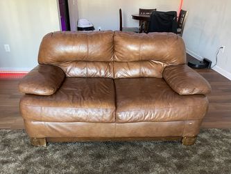 VERY Comfy Faux Leather Sofa Thumbnail