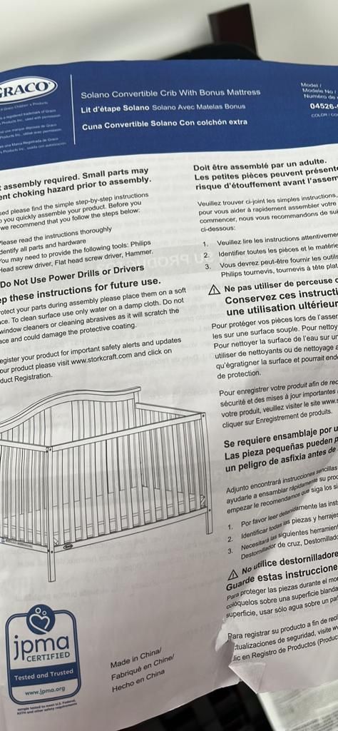 baby crib with mattress