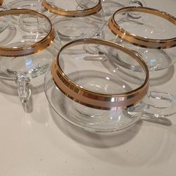 Exquisite 24k Gold Rimmed Cups 7