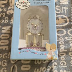 Precious Moments Porcelain Anniversary, Collectible Clock Jesus Loves Me