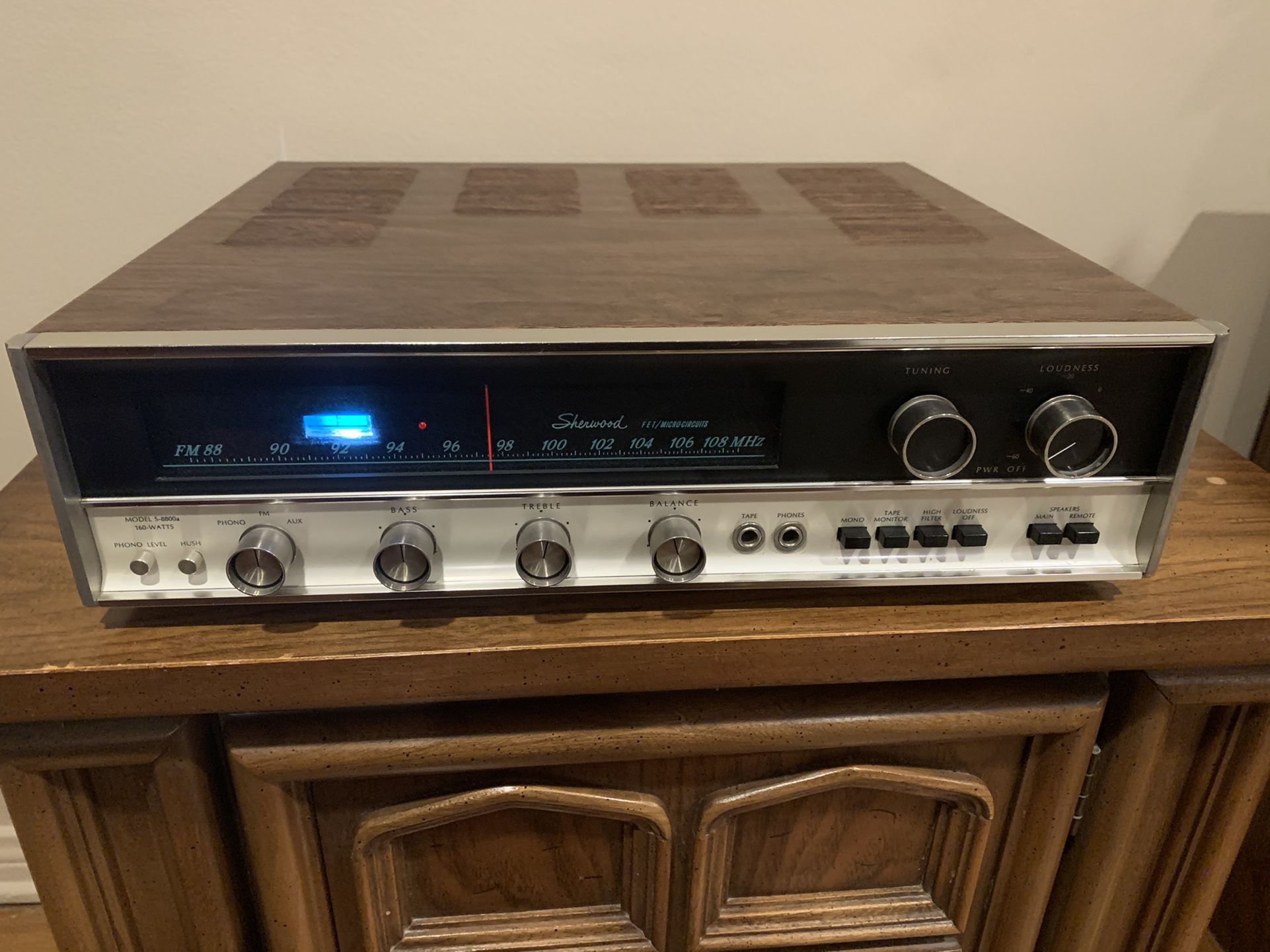 Vintage Sherwood S-8800a Stereo Receiver - 40 watts per channel- Tested & Working