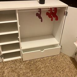 Doll Closet For American Girl Dolls , With Vanity And Stool For 18” Dolls