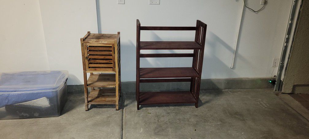Real Wood Bamboo Shelf And Storage Side Table