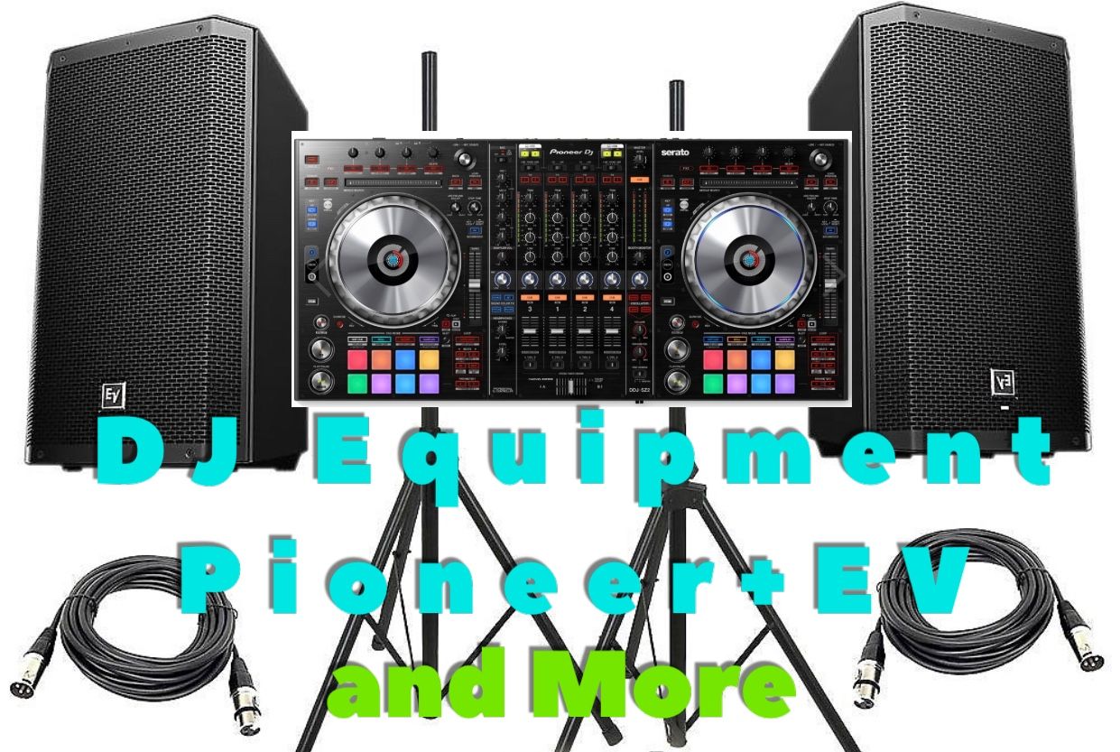 DJ equipment, Pioneer DDJ-SZ2 with case, 2 Speakers ELECTRO VOICE 12’’, and lights...