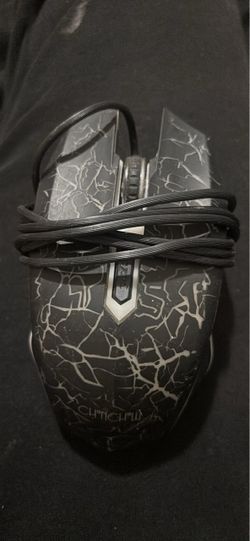 Wired Gaming Mouse Black Crackle Design