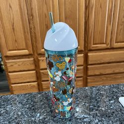 Disney Parks Food Icons Tumbler with Straw.  Brand New With Tags On the Bottom 