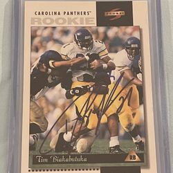 1996 Score Tim Biakabutuka #219 Signed / Autograph Rookie RC Panthers NFL
