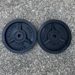 Standard 1” 25lb weight plates weights plate 25 lb lbs 25lbs 50lbs total for Barbell bar or Dumbbell Billard Pro Vintage