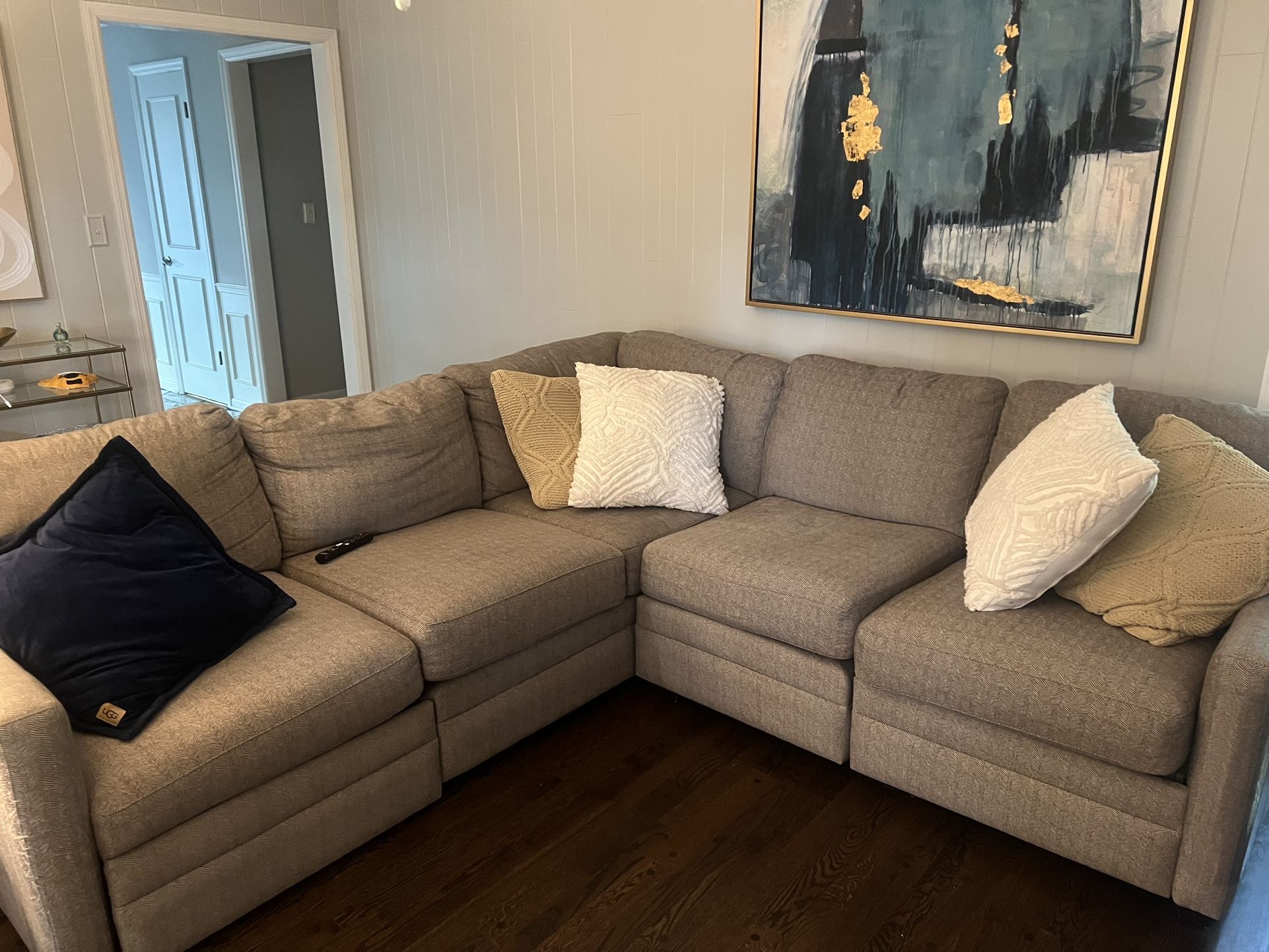 Custom Two Recliner L Shapes Couch