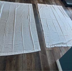Gracie Oaks Linen Blend Semi-Sheer Curtains – Set of 2 – $15