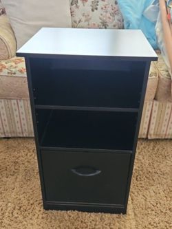 Black Cabinet 2 Shelves 1 Drawer 