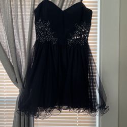 Blondie Dress Navy Blue Lace Short 