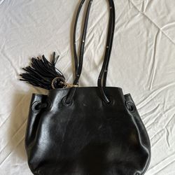 Black Leather Bokier Handbag