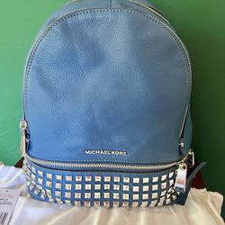 Michael Kors Blue Leather Backpack Purse