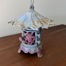 Vintage Cast Iron Pagoda Garden Candle Lantern