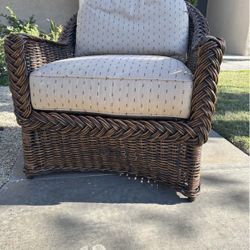 Michael Taylor Braided Wicker Armchair