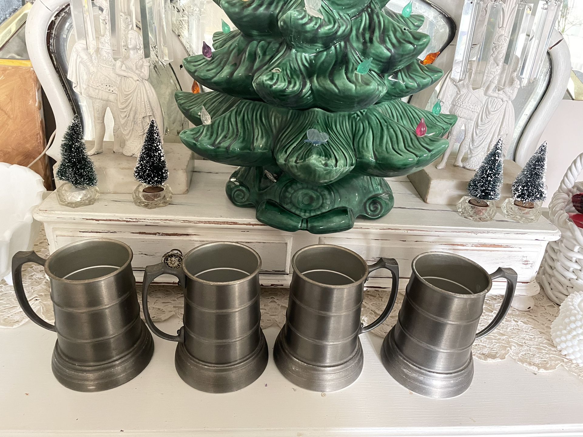 4 Pewter Tankard Beer Steins $20 For All
