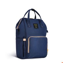 Classic Diaper Bag Backpack Large Capacity Travel Backpack with USB Charge Port , Navy