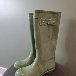 Seven7 British Girl Tall Rain Boots Green Size 10 womens