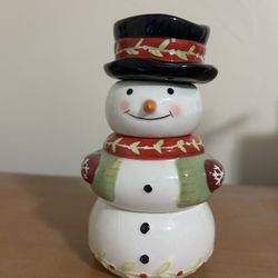 Avon Snowman Very Merry Stacking Candle