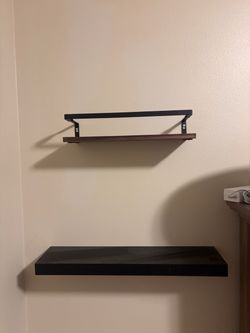 Set of 2 Wall-Mounted Floating Shelves