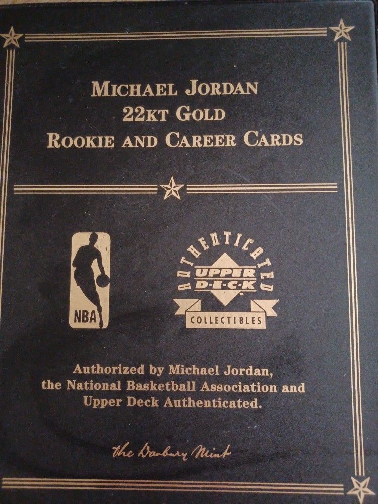 Danbury Mint Upper Deck 22kt Gold Michael Jordan Rookie And Career Cards
