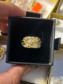 14K gold plated nugget ring