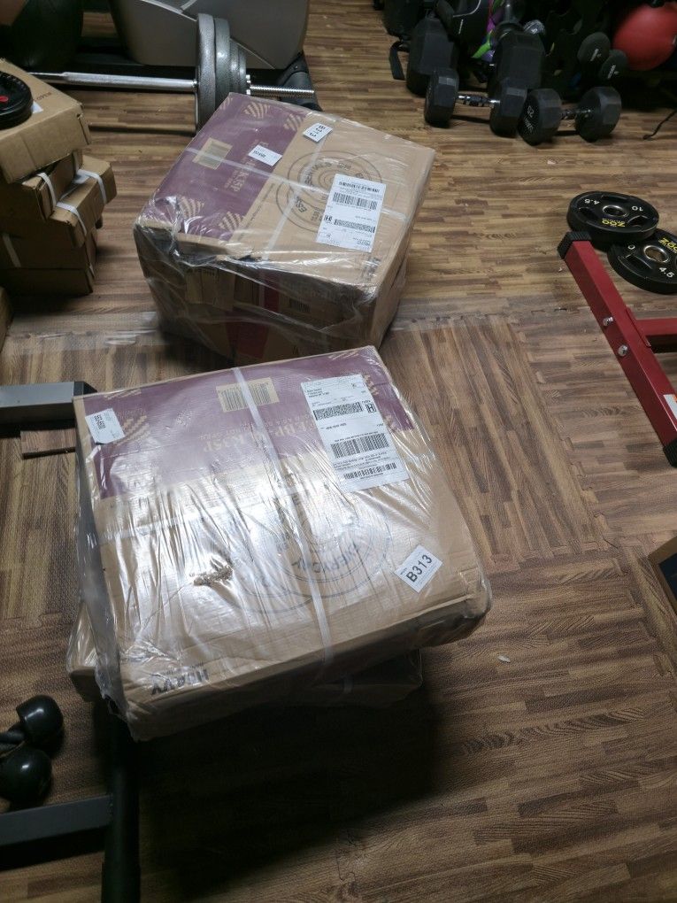 Brand New Boxed, Full Set Rubber Coated Olympic Bumper Plates