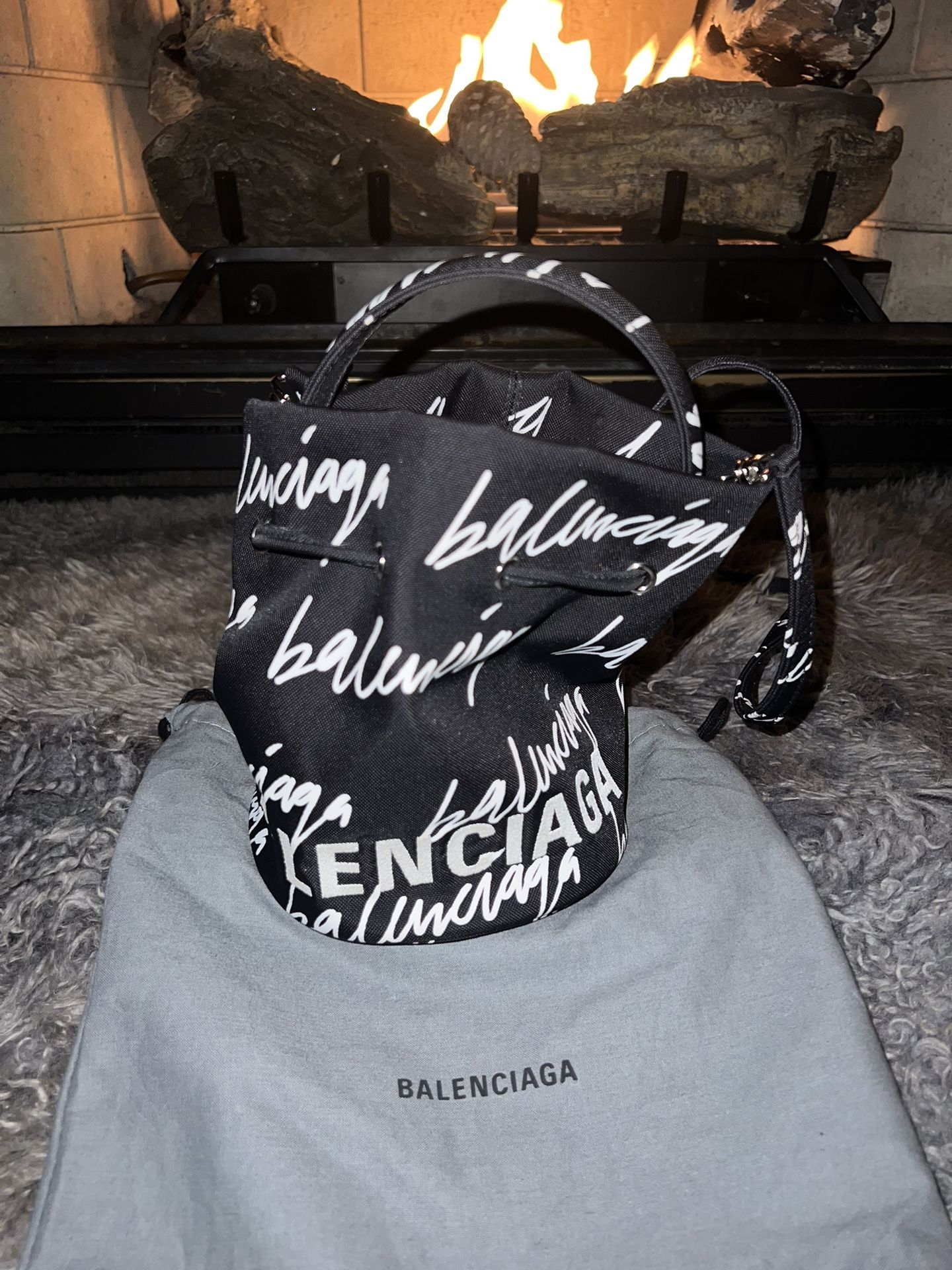 Balenciaga Wheel Drawstring Bucket Bag