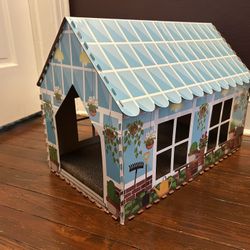 Cat House Den Scratcher Toy Animal Plants Garden Home Kitten Cardboard