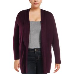 CALVIN KLEIN WOMENS MIXED MEDIA LONG SLEEVES CARDIGAN SWEATER