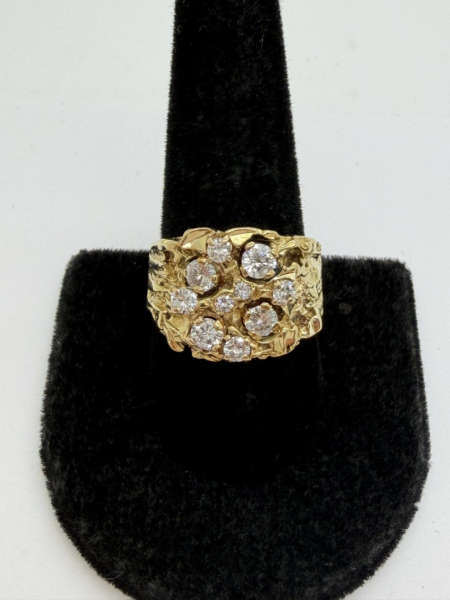  14K Men gold ring with diamonds 