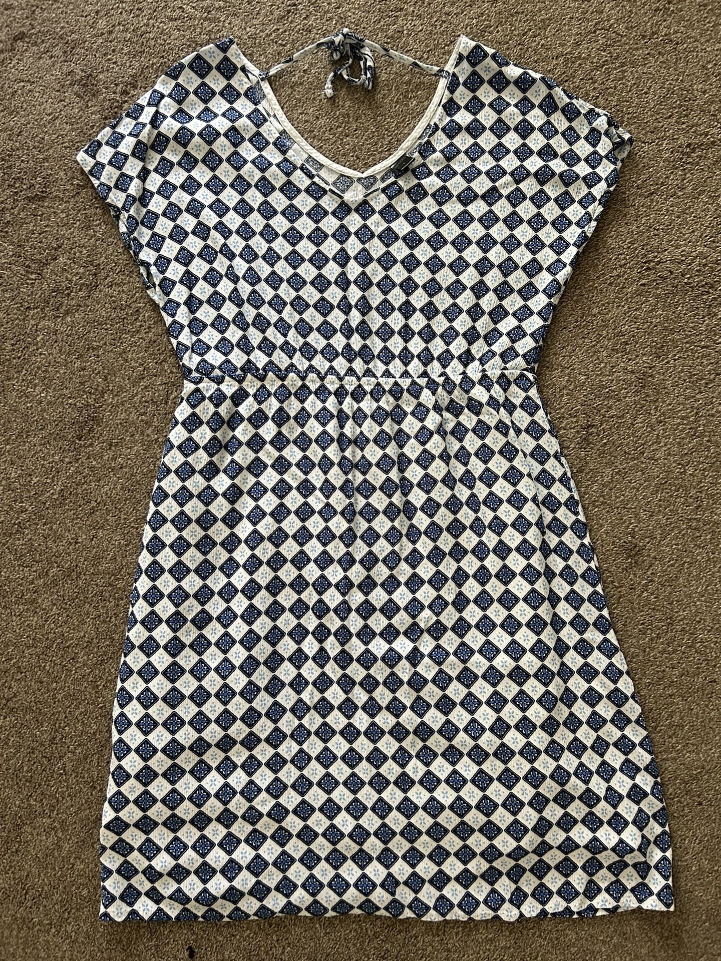 Esmara Cotton White & Blue Dress Size 8
